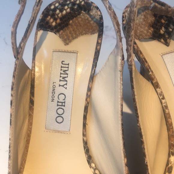 Authentic python peeptoe sling back pumps - Picture 3 of 5